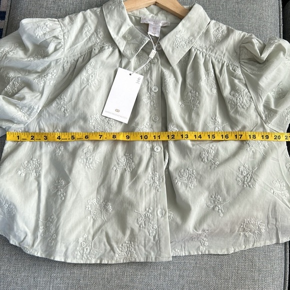 Caroline  Constas Sage Green Embroidered Women's Top 100% cotton - Picture 9 of 11